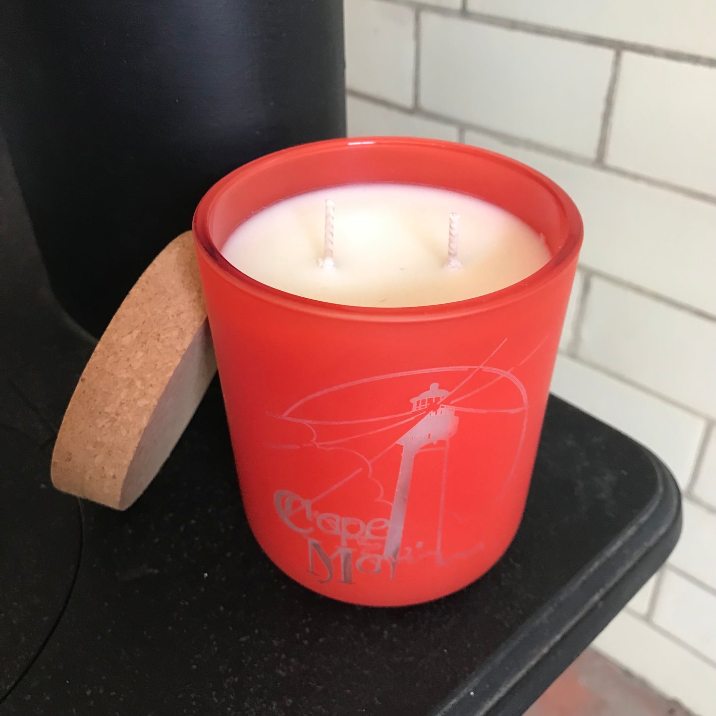 Engraved Lighthouse Candle