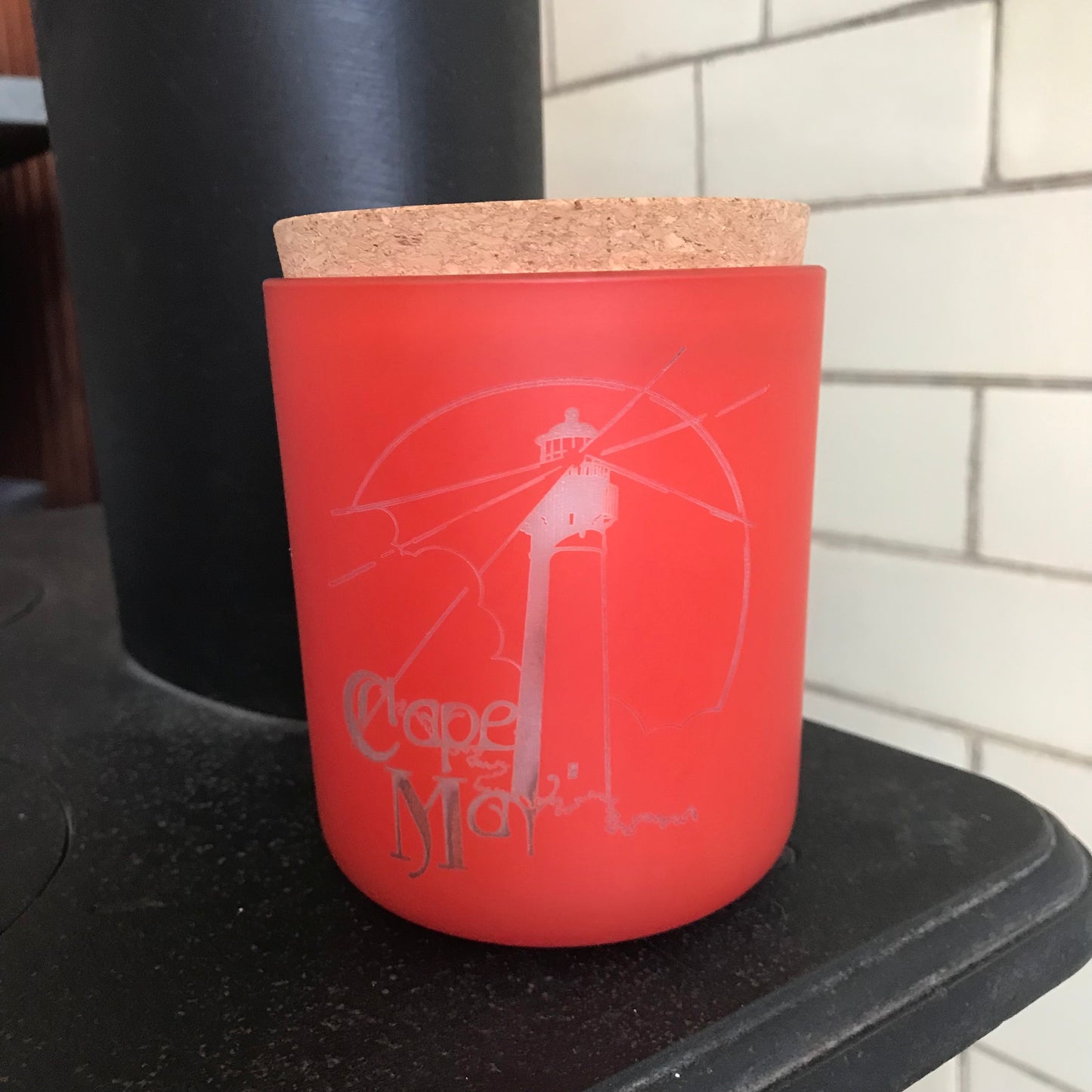 Engraved Lighthouse Candle