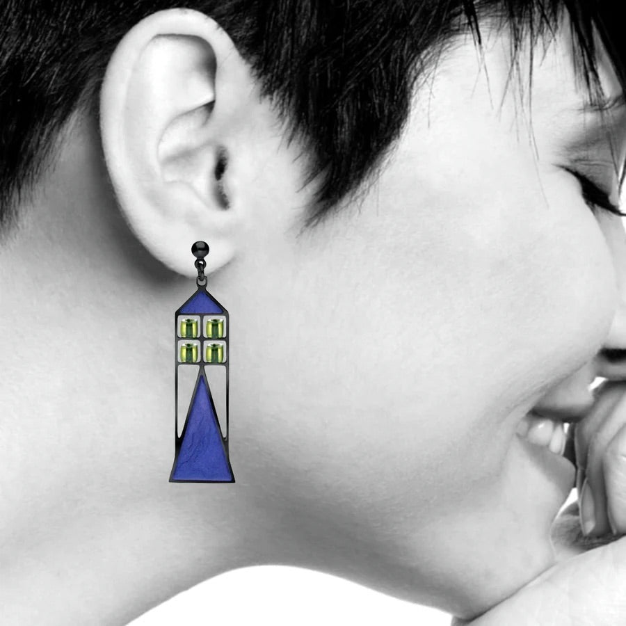 Blue Babson Window Earrings