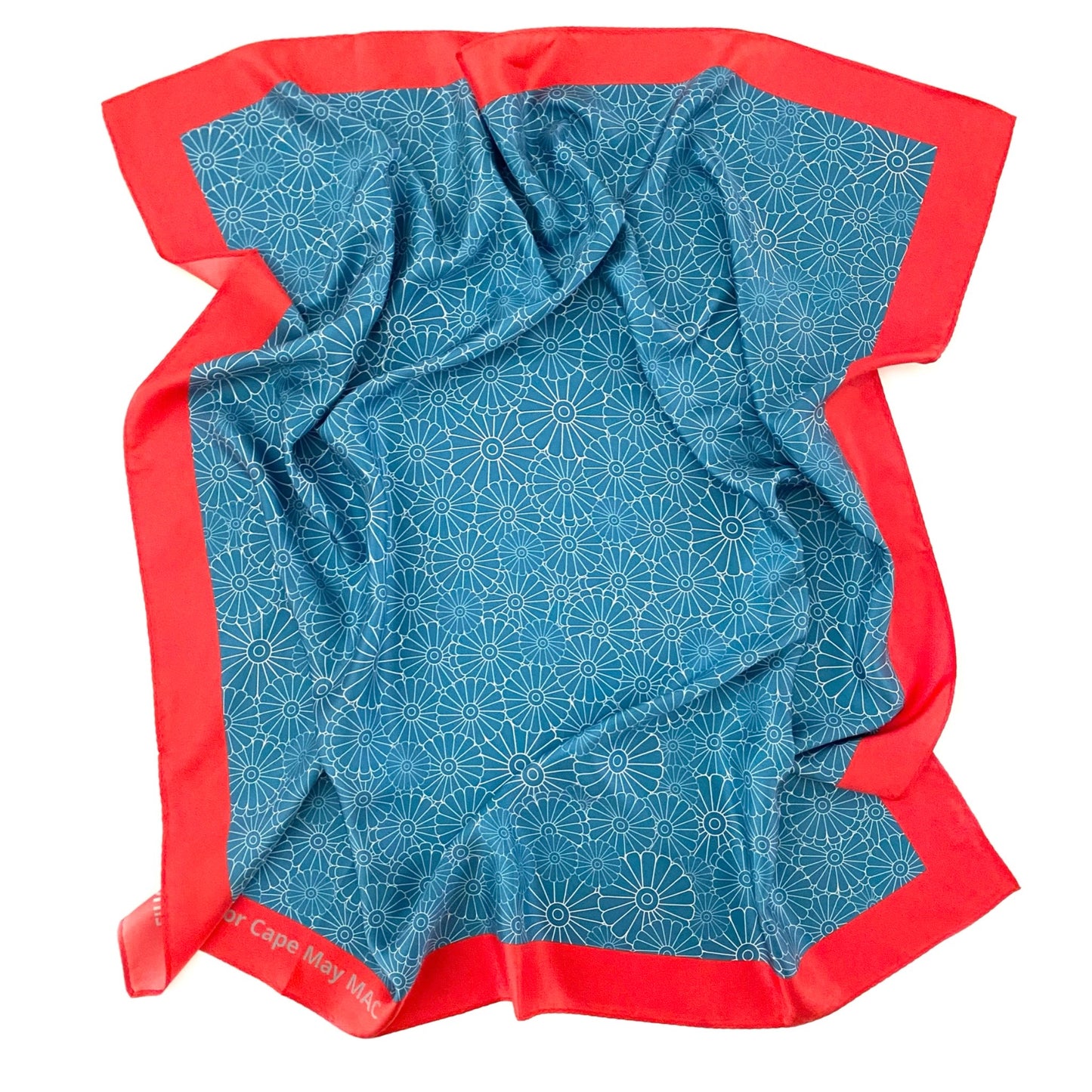 Floral Lincrusta Square Scarf in Blue
