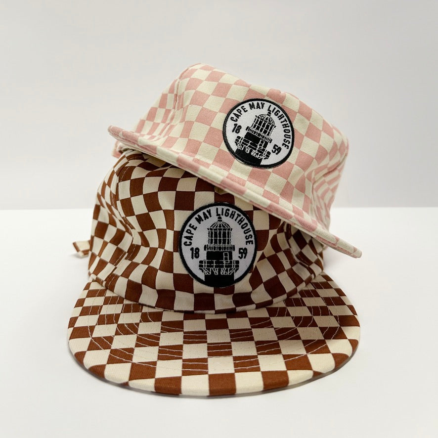Lighthouse Patch Checkerboard Hat