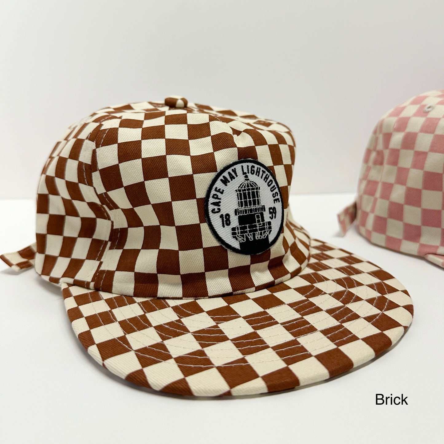 Lighthouse Patch Checkerboard Hat