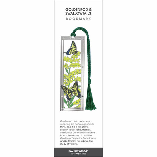 Goldenrod & Swallowtails Metal Bookmark