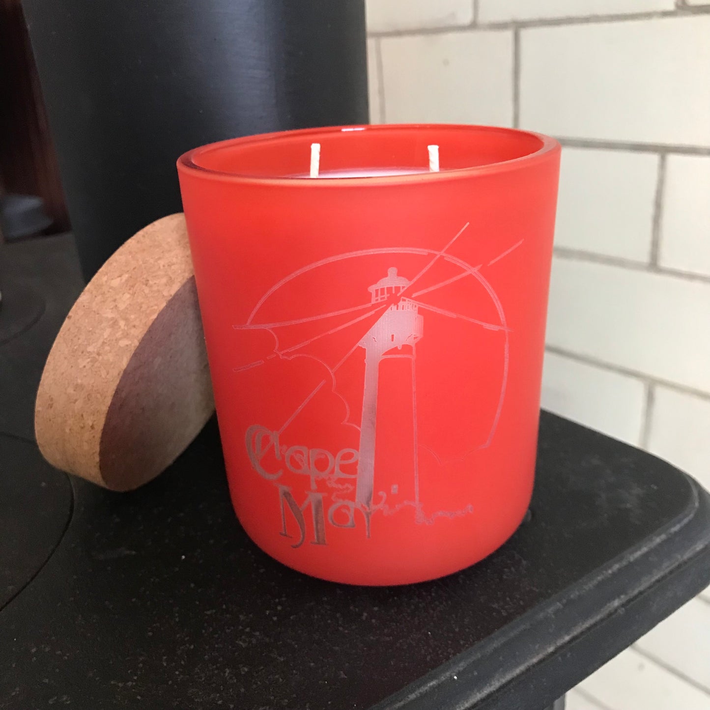 Engraved Lighthouse Candle