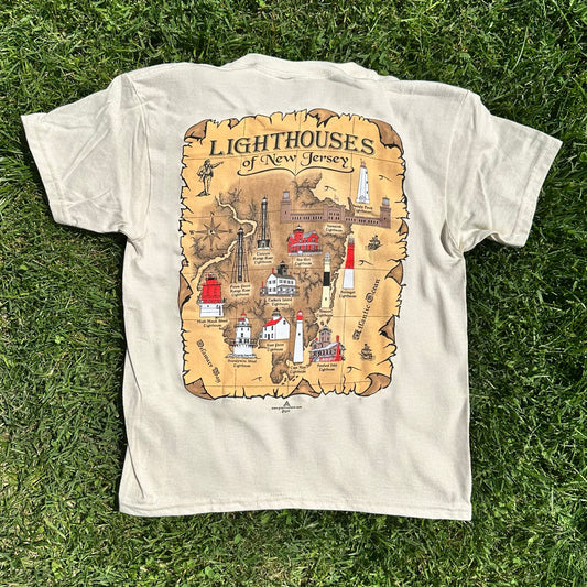 New Jersey Lighthouses Map Children's T-Shirt