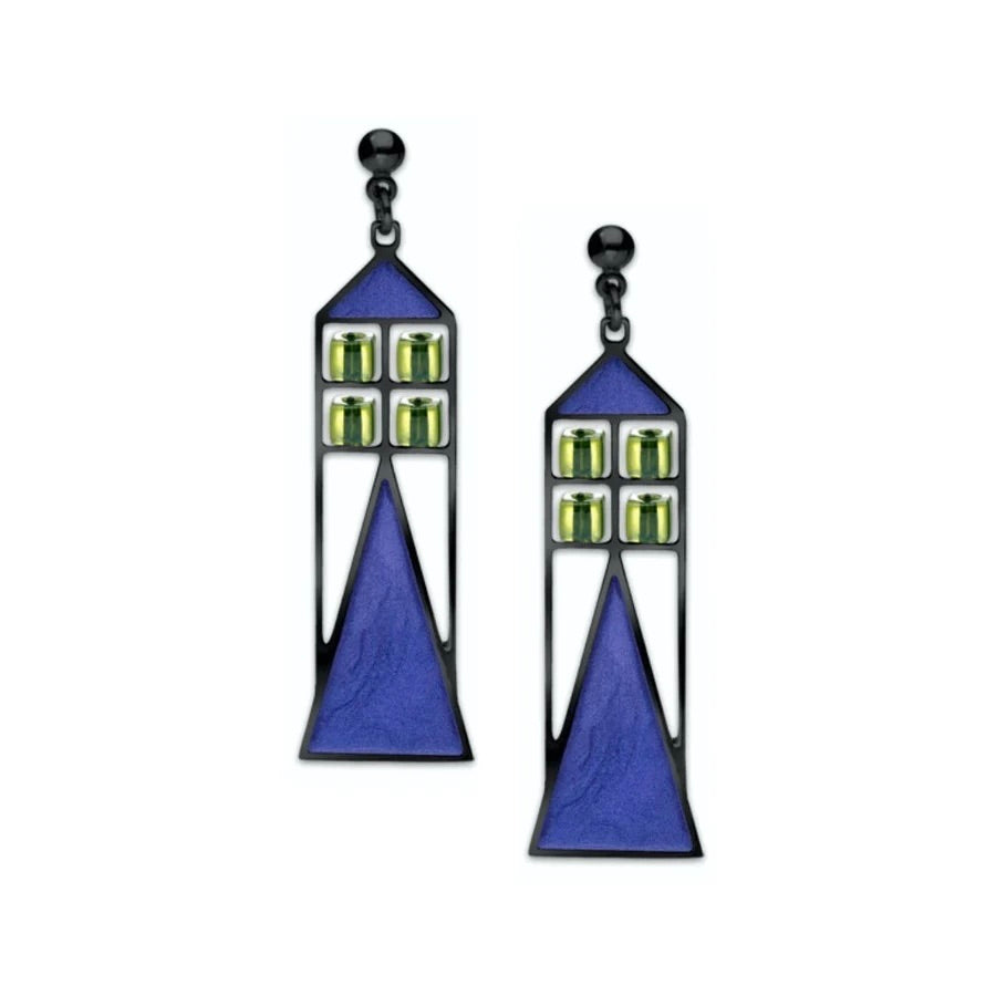 Blue Babson Window Earrings